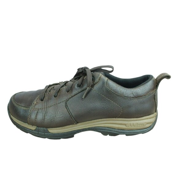 LL Bean Brown Leather Traverse Hiking Trail Shoes Water Resistant Size 10 M - Picture 1 of 9